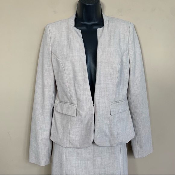 Worthington Crosshatch Light Tan Skirt Suit Set - Picture 4 of 15